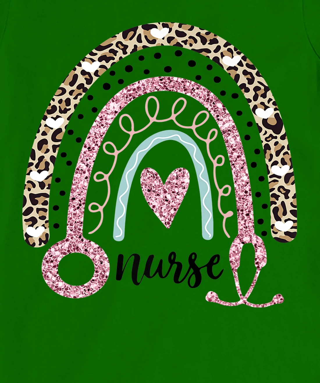 Womens Nurse Leopard Print Rainbow, Funny Nursing T-Shirt, Women T-Shirt