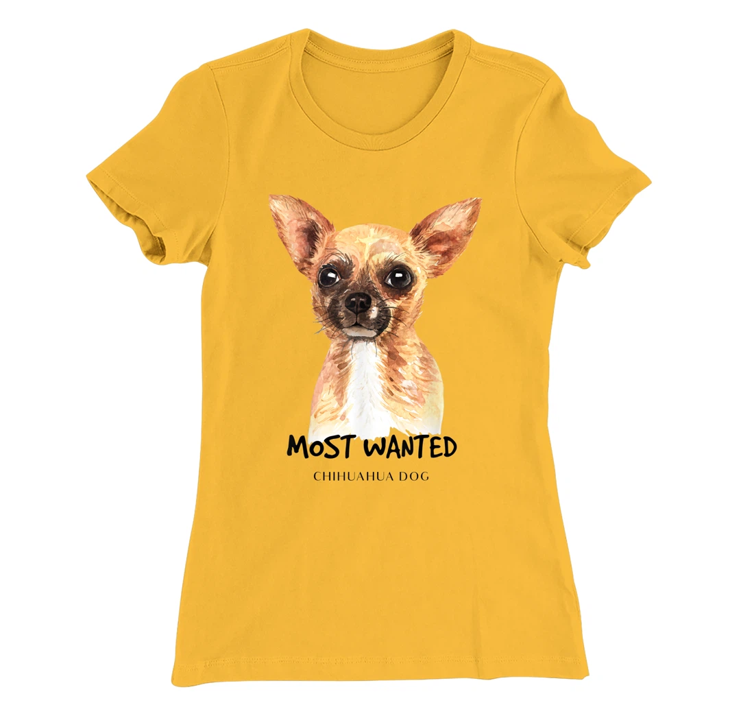 Chihuahua Most Wanted Watercolor T-Shirt, Kid T-Shirt and Women T-Shirt