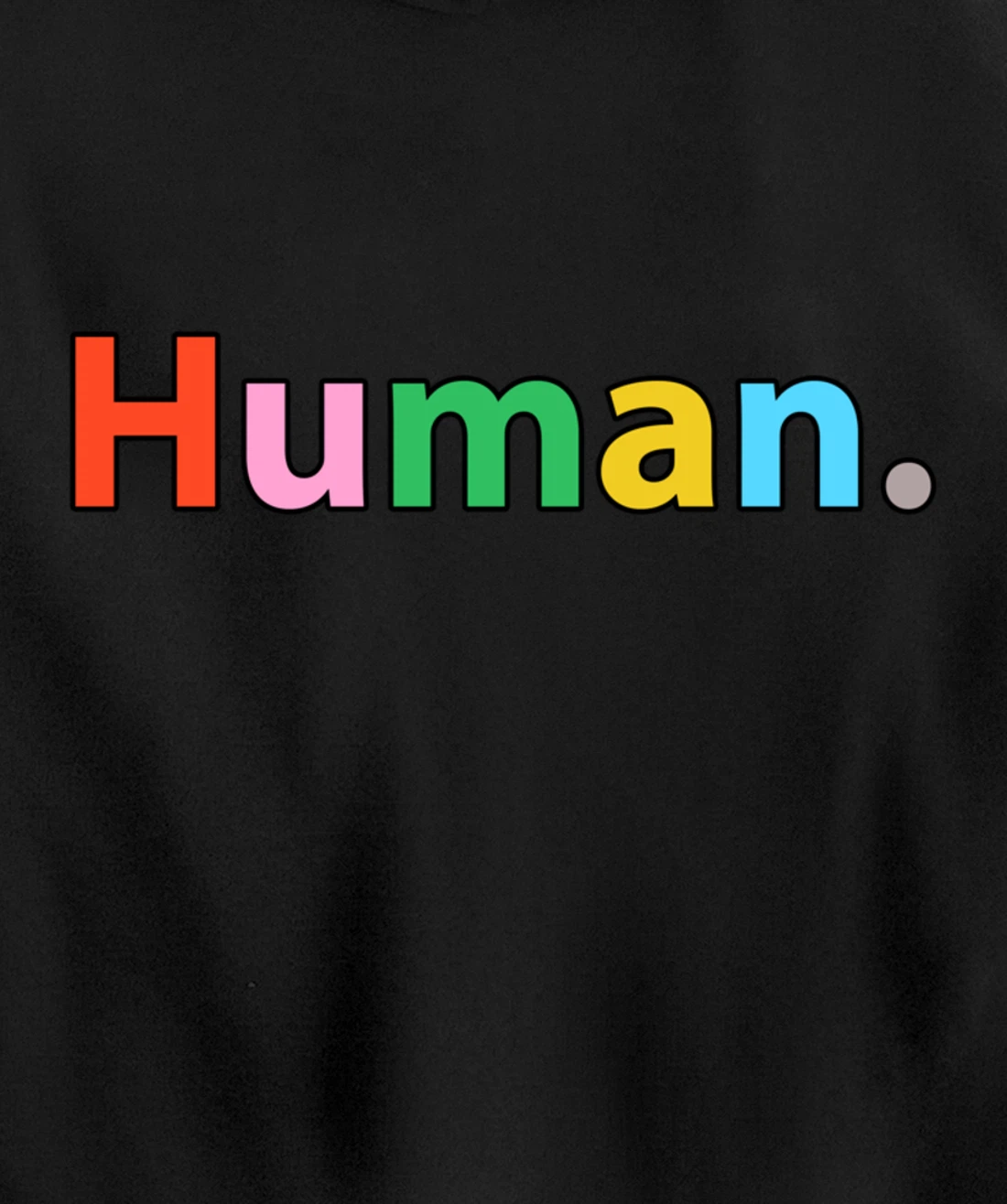 Human - Retro Colors - Classic Text Pullover Hoodie