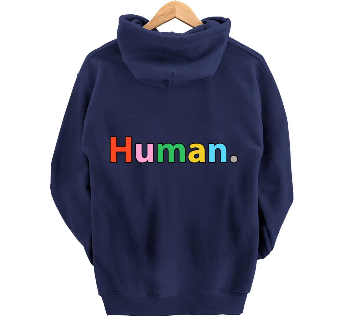 Human - Retro Colors - Classic Text Pullover Hoodie