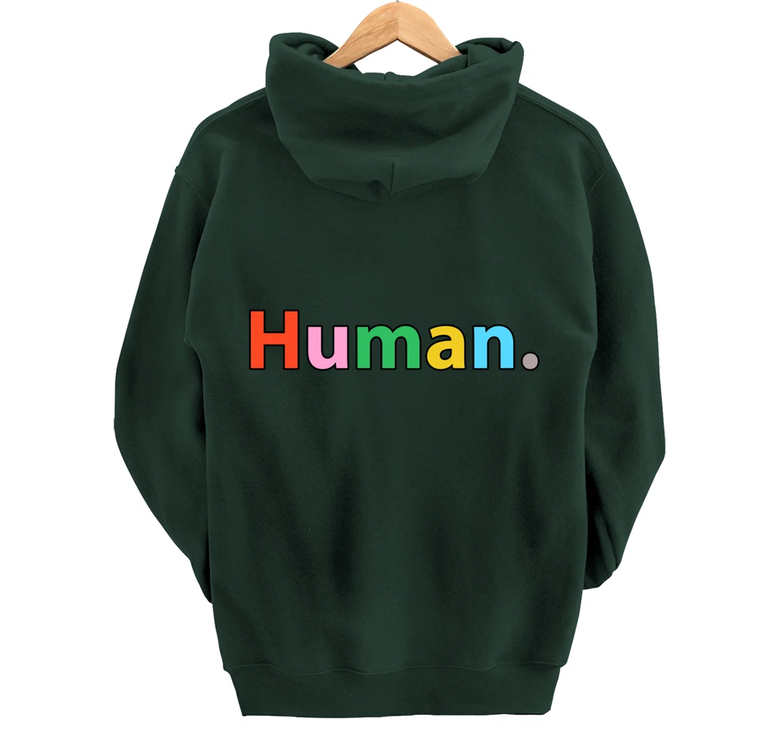 Human - Retro Colors - Classic Text Pullover Hoodie