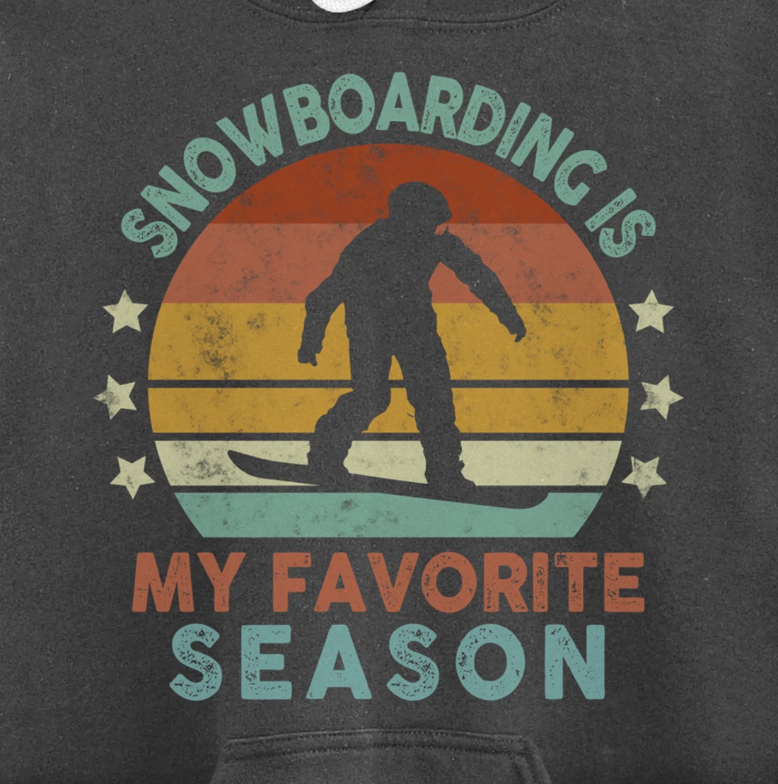 Snowboarding Is My Favorite Season Winter Ice Sports Retro Pullover Hoodie