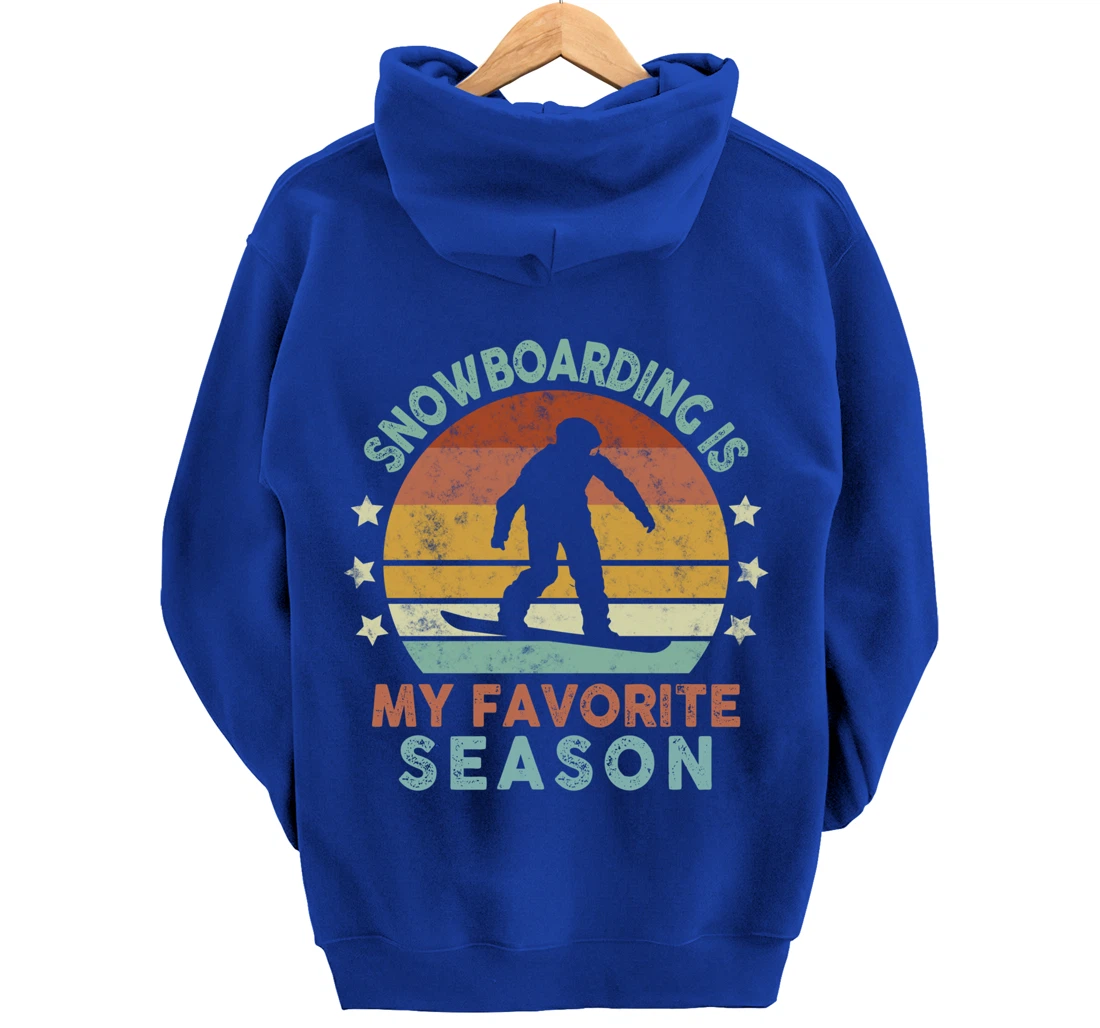 Snowboarding Is My Favorite Season Winter Ice Sports Retro Pullover Hoodie