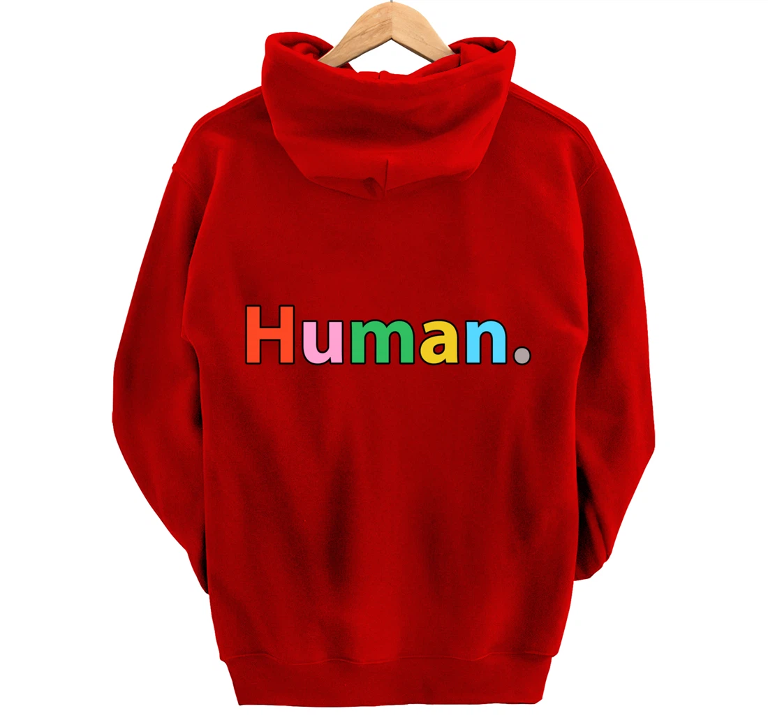 Human - Retro Colors - Classic Text Pullover Hoodie