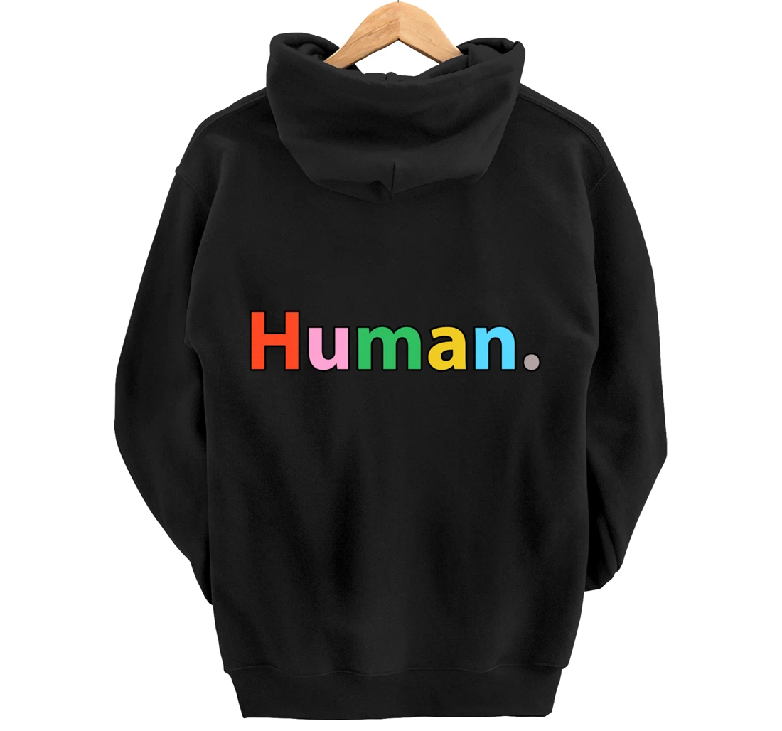 Human - Retro Colors - Classic Text Pullover Hoodie
