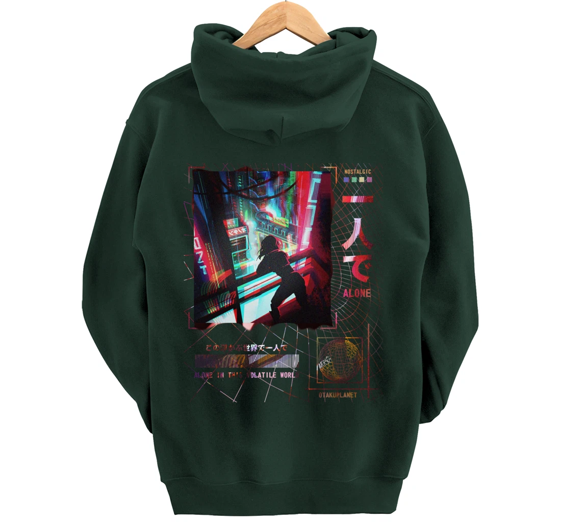 Japanese indie alt aesthetic Grunge vaporwave Anime Pullover Hoodie