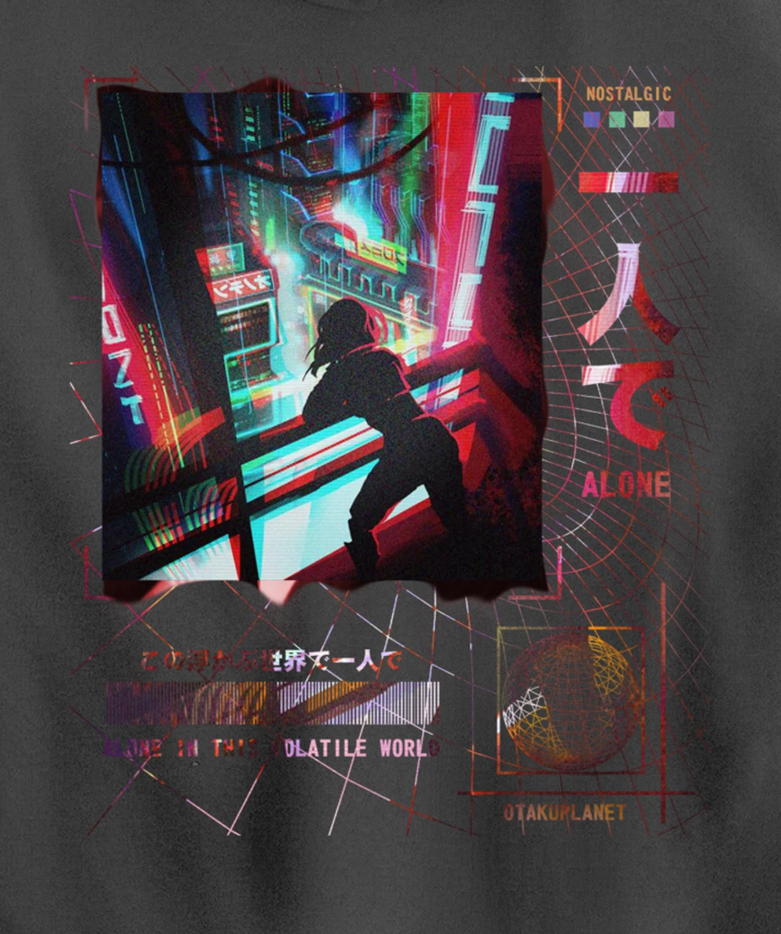 Japanese indie alt aesthetic Grunge vaporwave Anime Pullover Hoodie