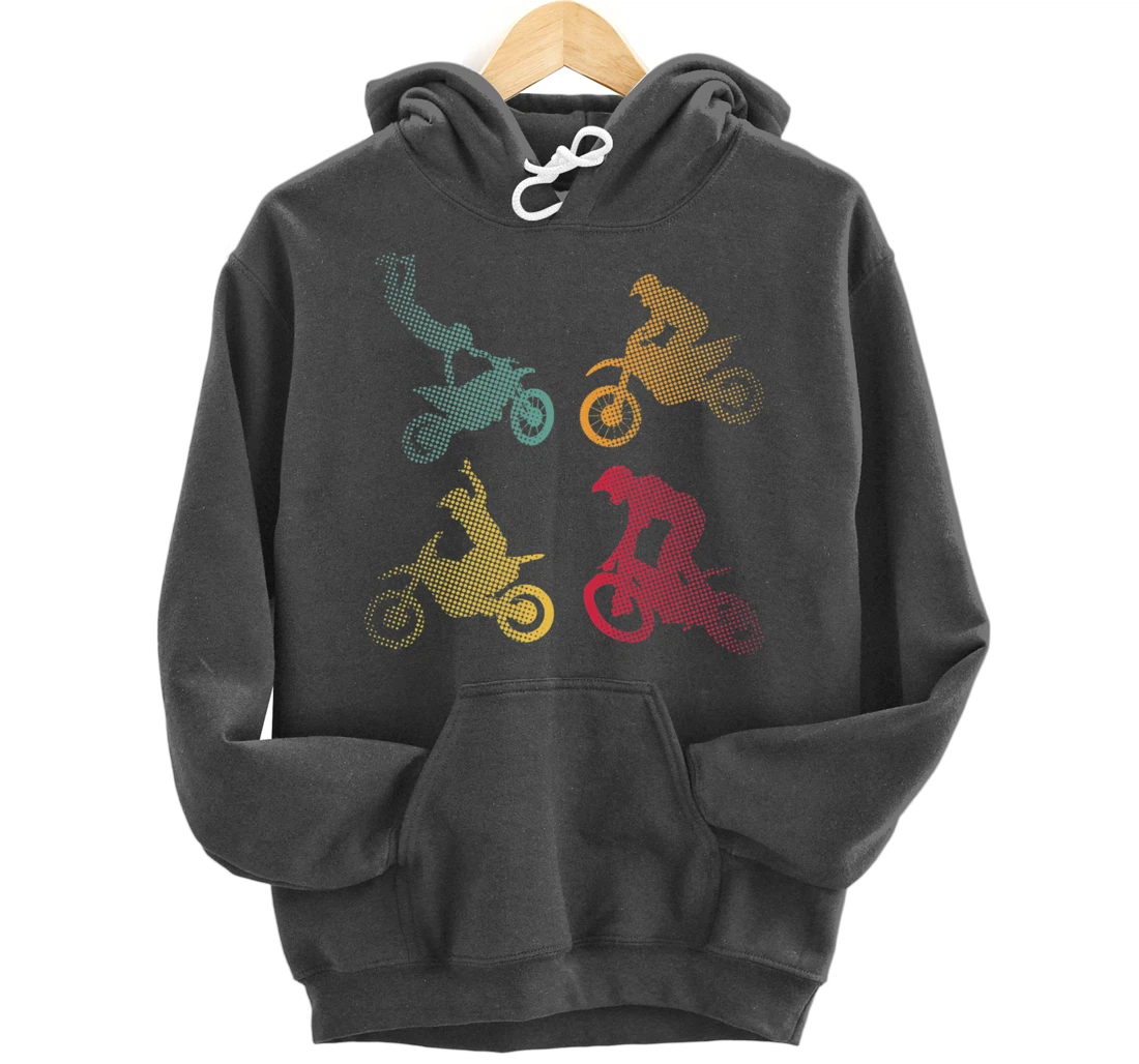 Motocross Motorcycle Bike Biker Racing Race Retro Gift Pullover Hoodie