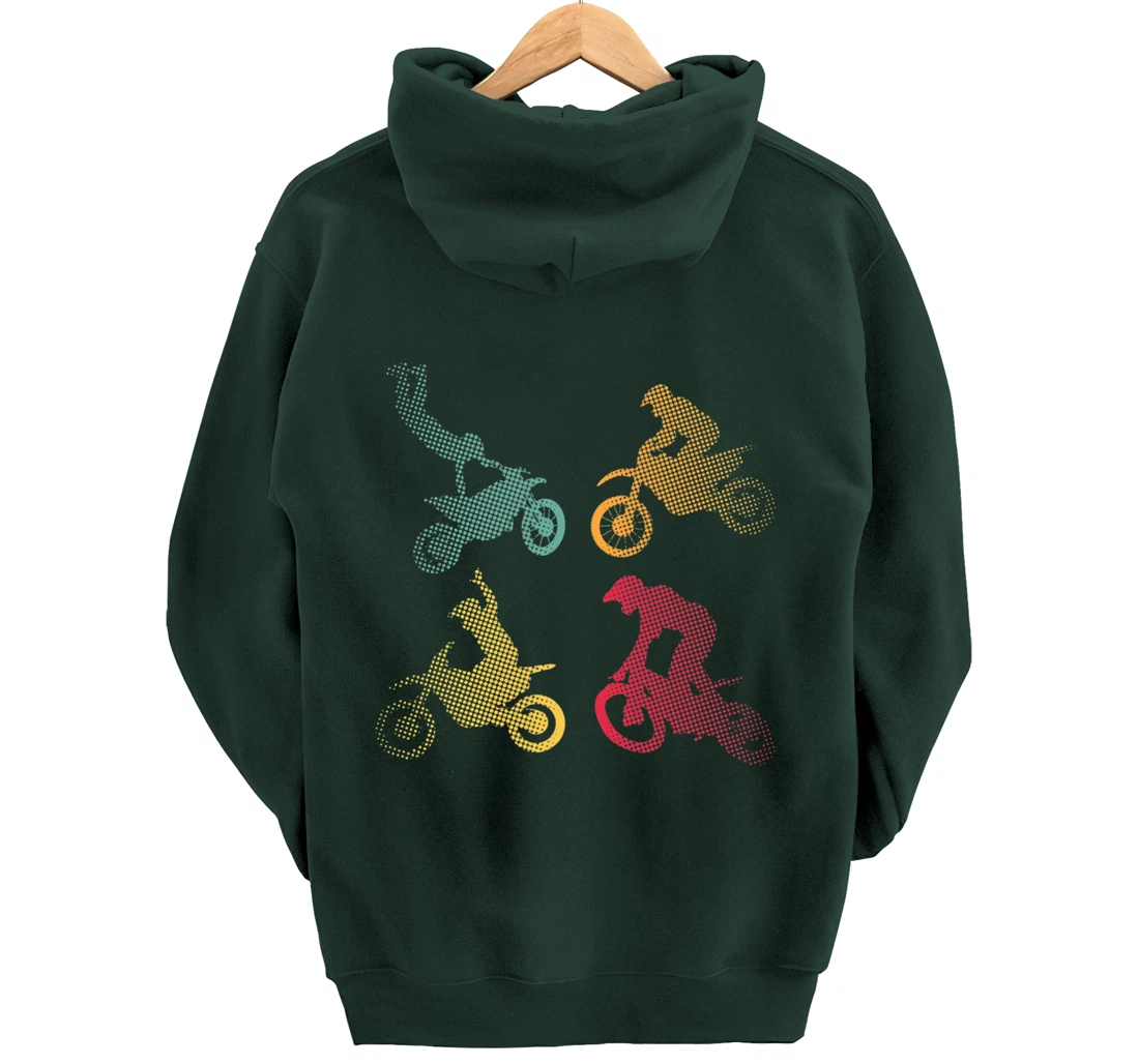 Motocross Motorcycle Bike Biker Racing Race Retro Gift Pullover Hoodie