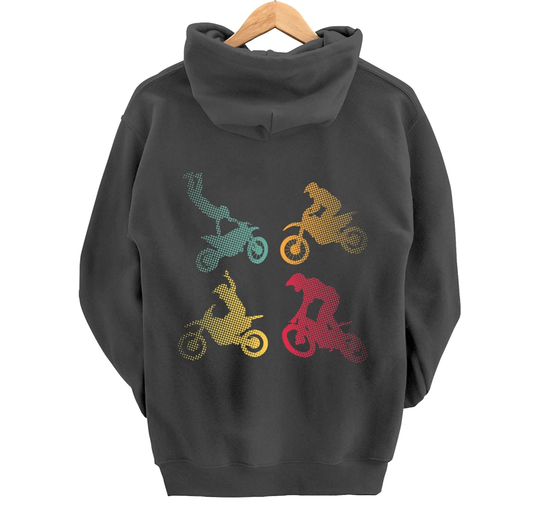 Motocross Motorcycle Bike Biker Racing Race Retro Gift Pullover Hoodie