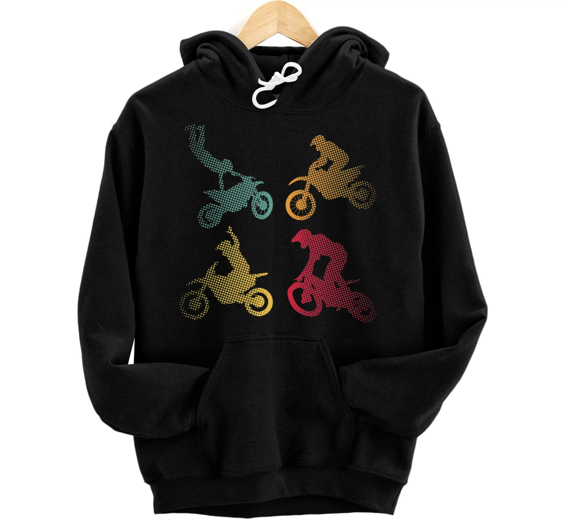 Motocross Motorcycle Bike Biker Racing Race Retro Gift Pullover Hoodie