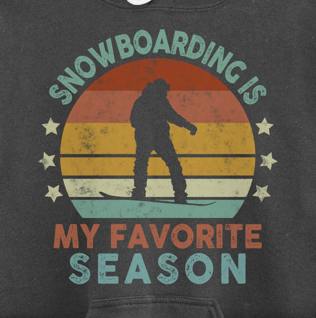 Snowboarding Is My Favorite Season Winter Ice Sports Retro Pullover Hoodie