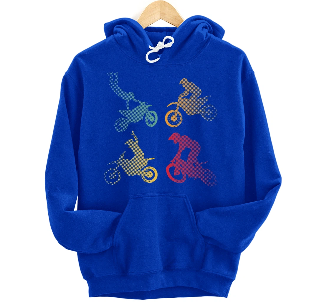 Motocross Motorcycle Bike Biker Racing Race Retro Gift Pullover Hoodie