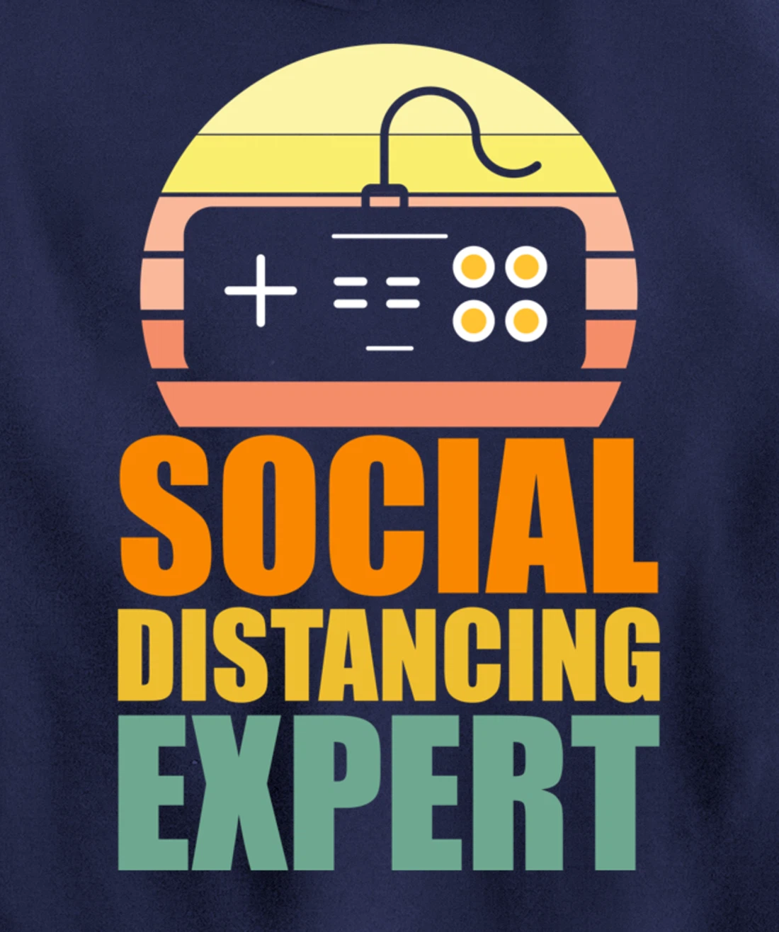 Social Distancing Expert Gaming Vintage Video Gamer Boy Girl Pullover Hoodie