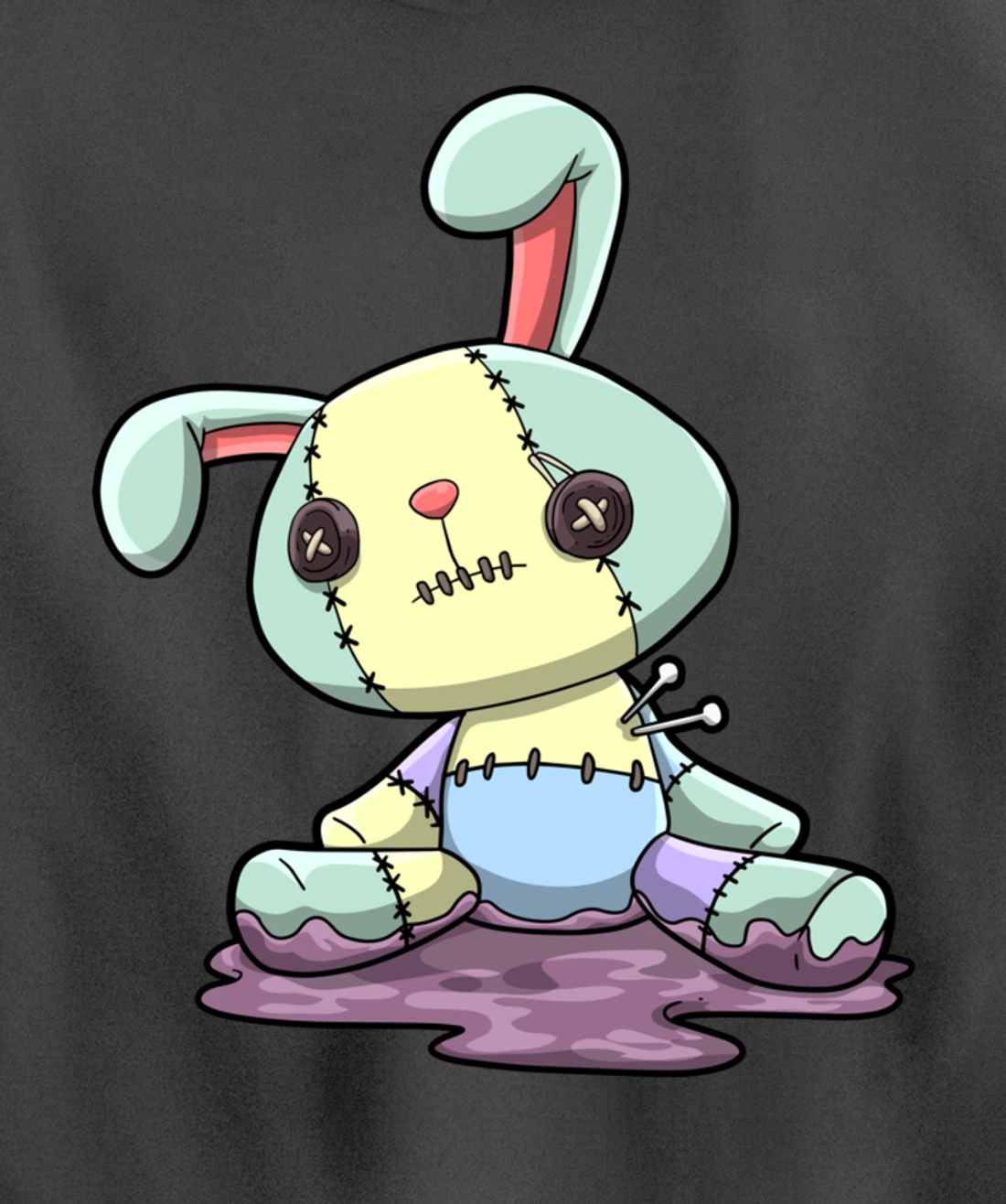 Bunny Pastel Goth Kawaii Anime Pullover Hoodie