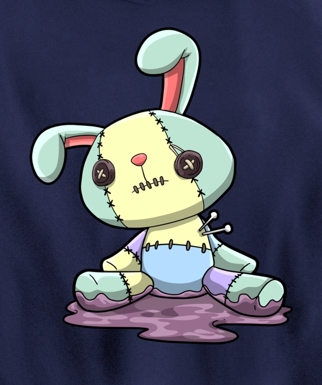 Bunny Pastel Goth Kawaii Anime Pullover Hoodie