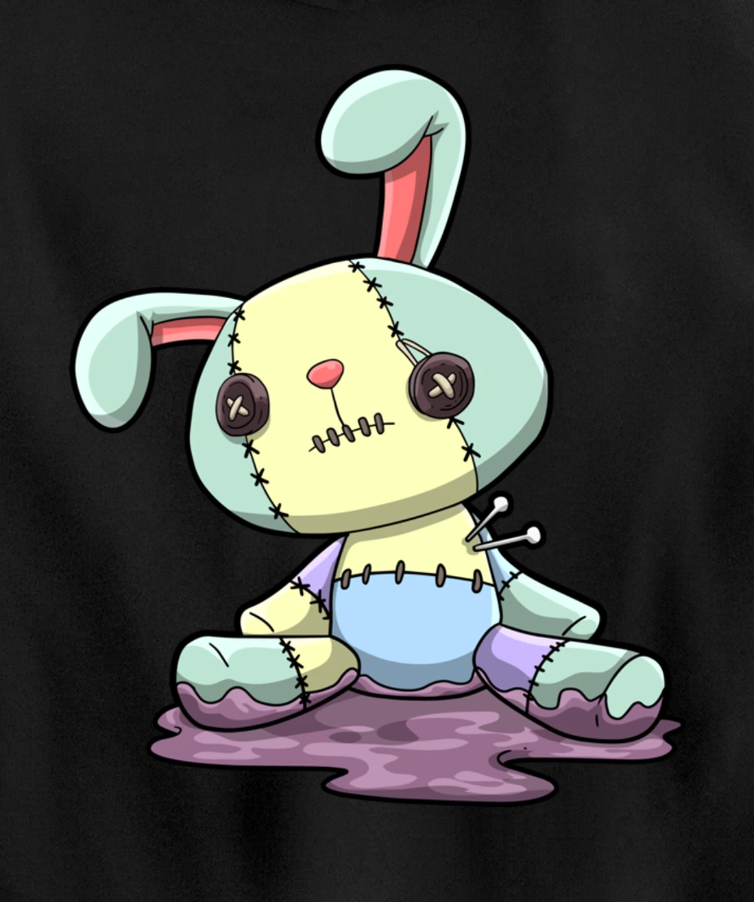 Bunny Pastel Goth Kawaii Anime Pullover Hoodie