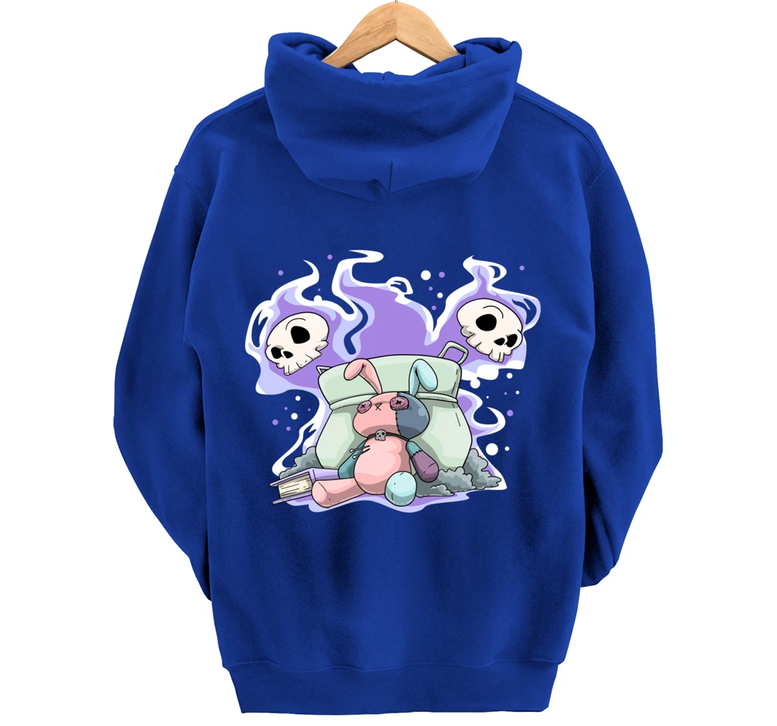 Pastel Goth Bunny Skull Kawaii Pullover Hoodie