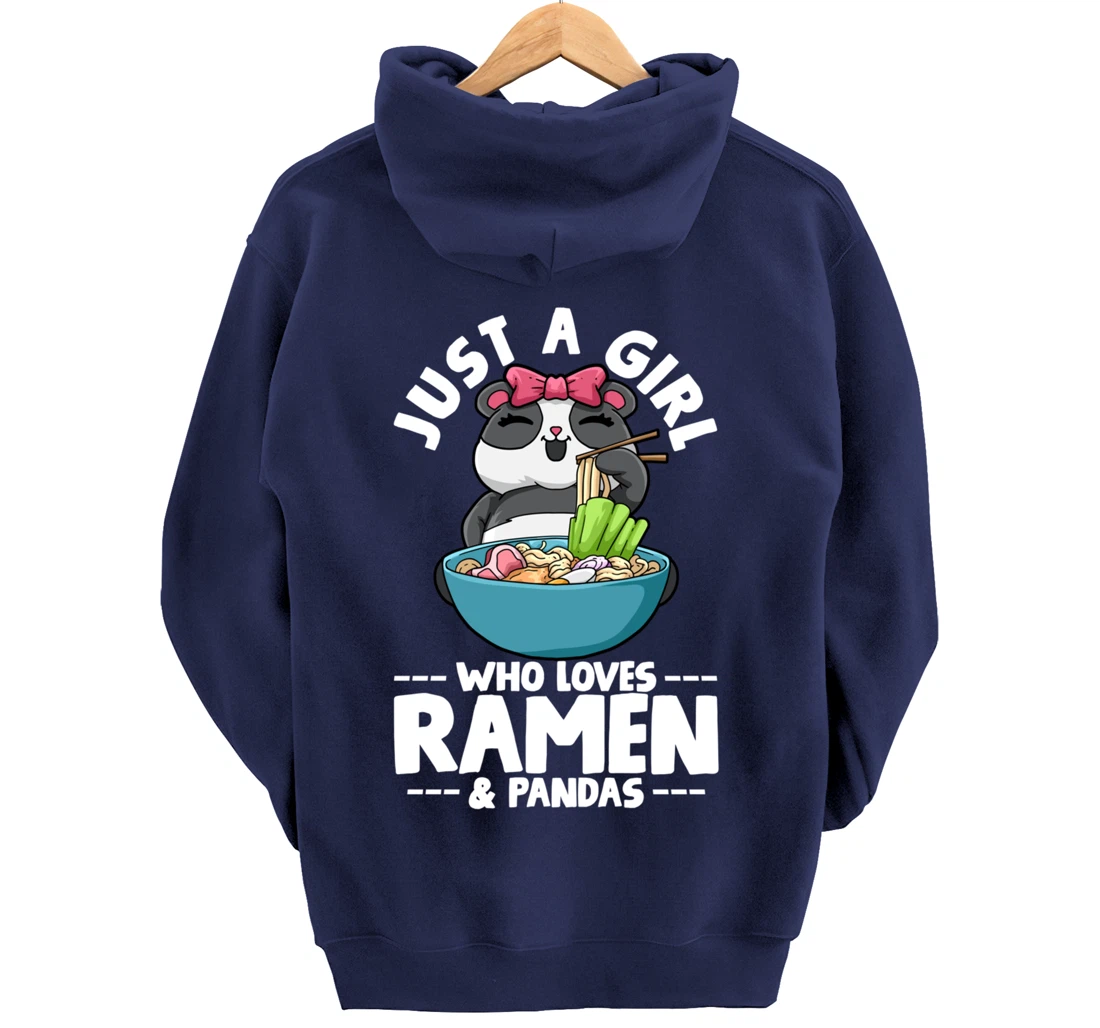 Ramen Panda Just a Girl Who Loves Ramen & Pandas Pullover Hoodie
