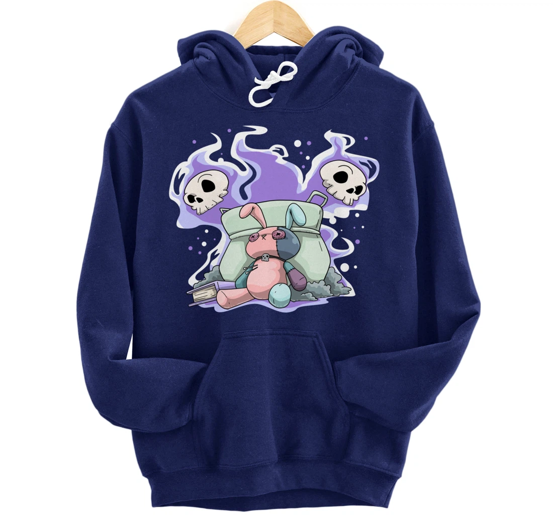 Pastel Goth Bunny Skull Kawaii Pullover Hoodie