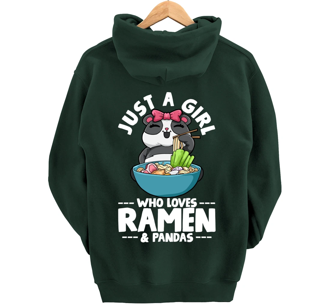 Ramen Panda Just a Girl Who Loves Ramen & Pandas Pullover Hoodie