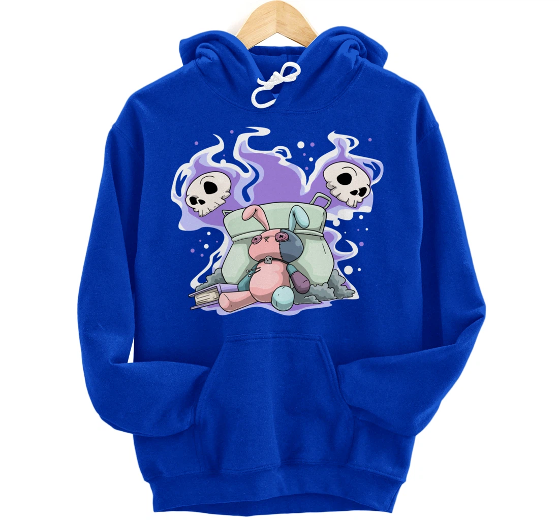 Pastel Goth Bunny Skull Kawaii Pullover Hoodie