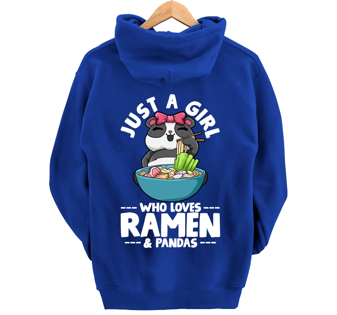Ramen Panda Just a Girl Who Loves Ramen & Pandas Pullover Hoodie