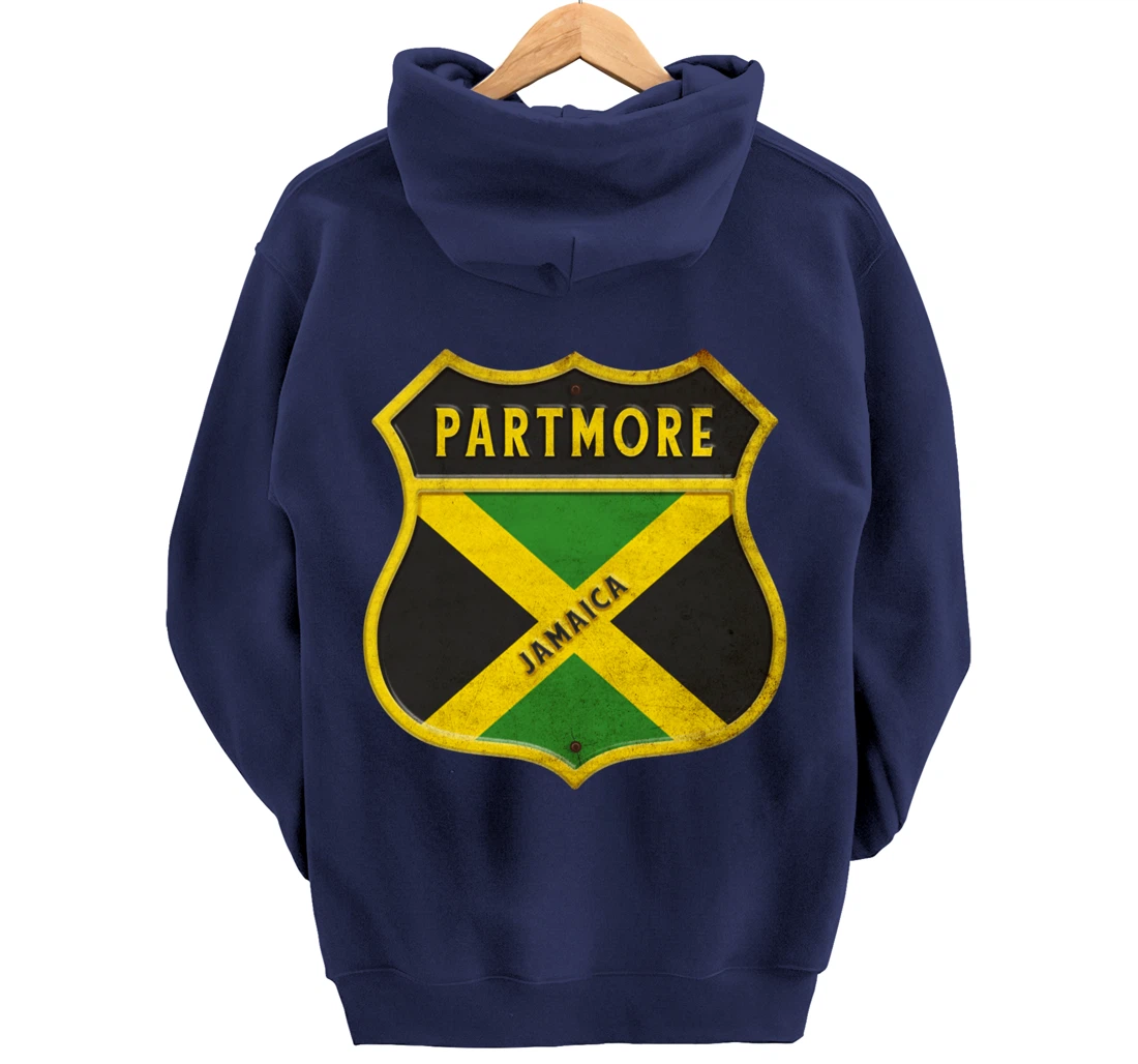 Partmore Jamaica coat of arms flags city reggae design Pullover Hoodie