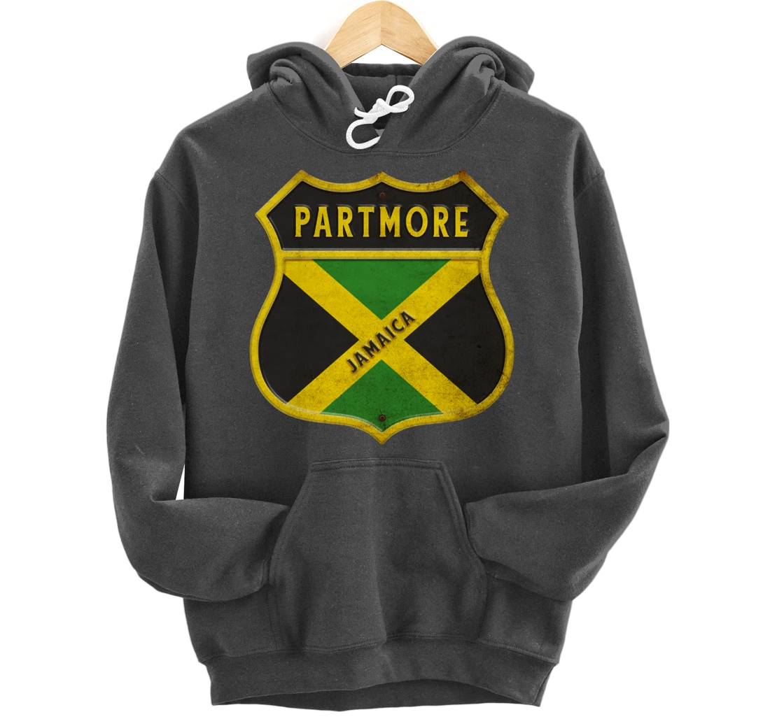 Partmore Jamaica coat of arms flags city reggae design Pullover Hoodie