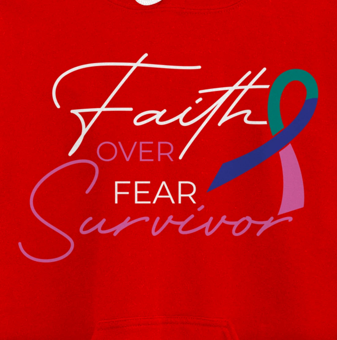 Thyroid Cancer Fight Cancer Ribbon Pullover Hoodie