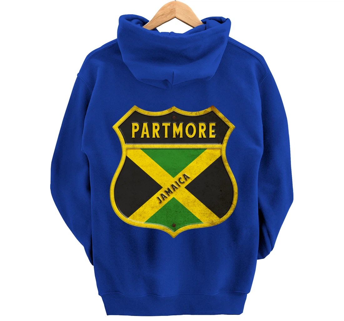 Partmore Jamaica coat of arms flags city reggae design Pullover Hoodie
