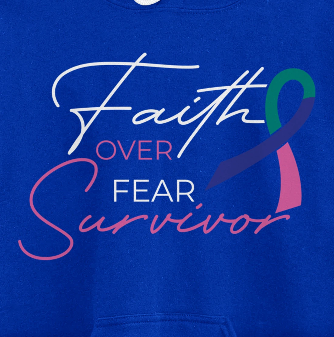 Thyroid Cancer Fight Cancer Ribbon Pullover Hoodie