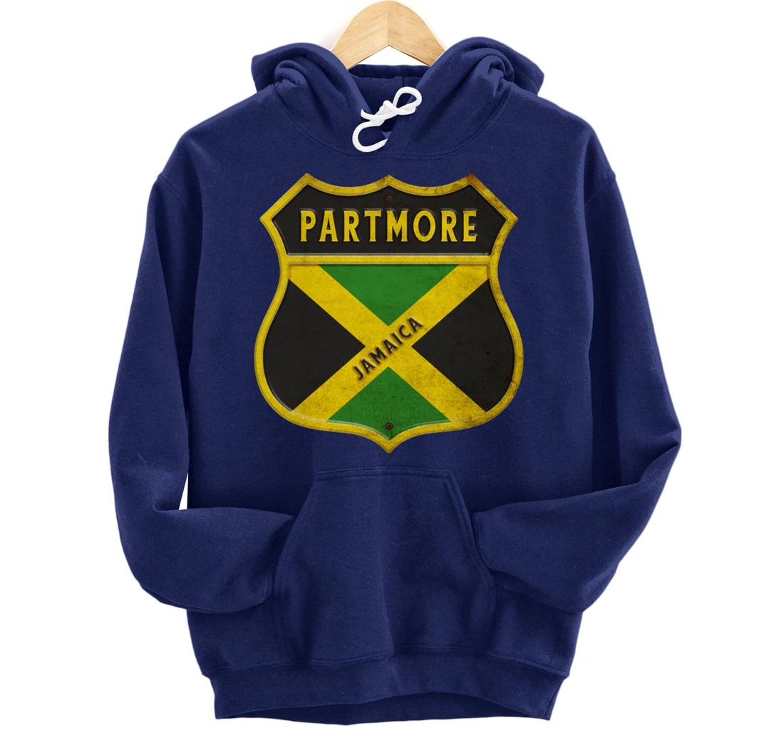 Partmore Jamaica coat of arms flags city reggae design Pullover Hoodie