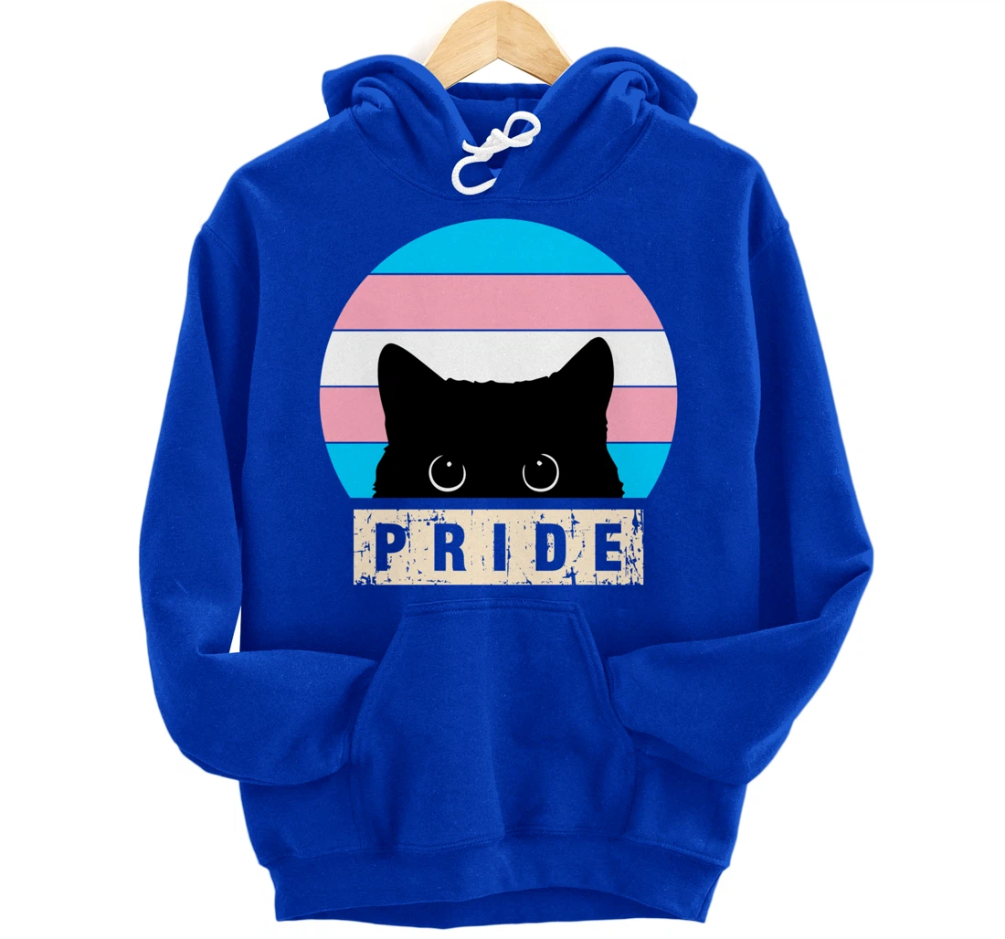 Transgender Cat Pride Transgender Flag Colors Pullover Hoodie