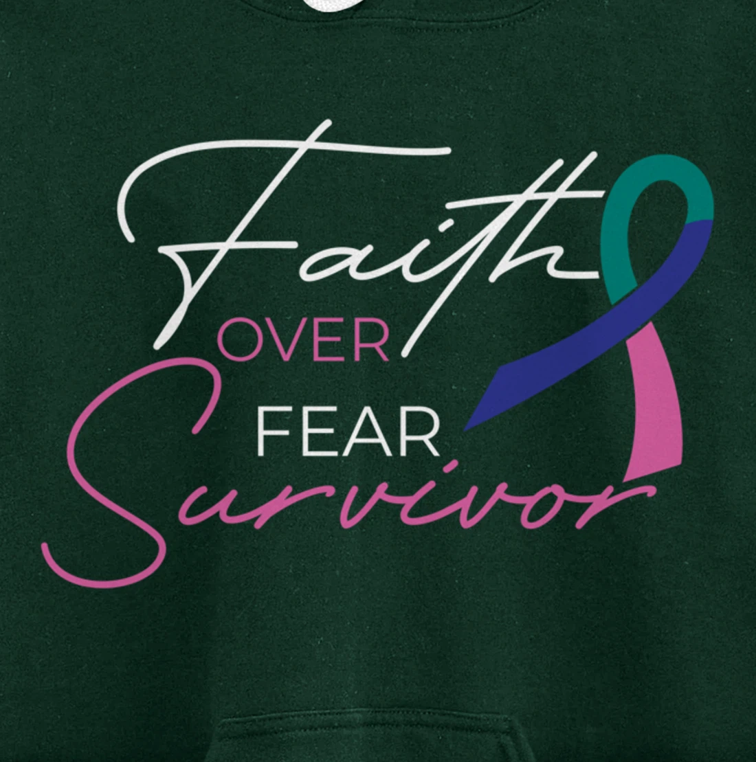 Thyroid Cancer Fight Cancer Ribbon Pullover Hoodie