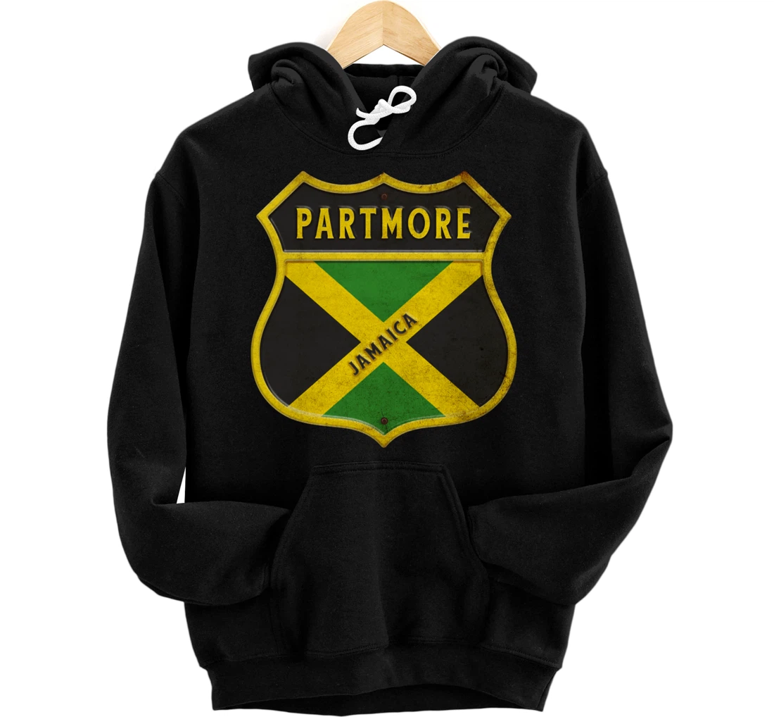 Partmore Jamaica coat of arms flags city reggae design Pullover Hoodie