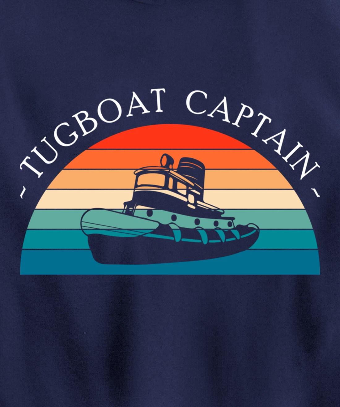 Vintage Retro Tugboat Captain Pullover Hoodie