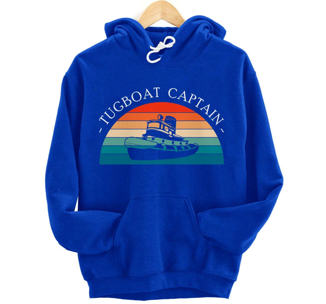 Vintage Retro Tugboat Captain Pullover Hoodie