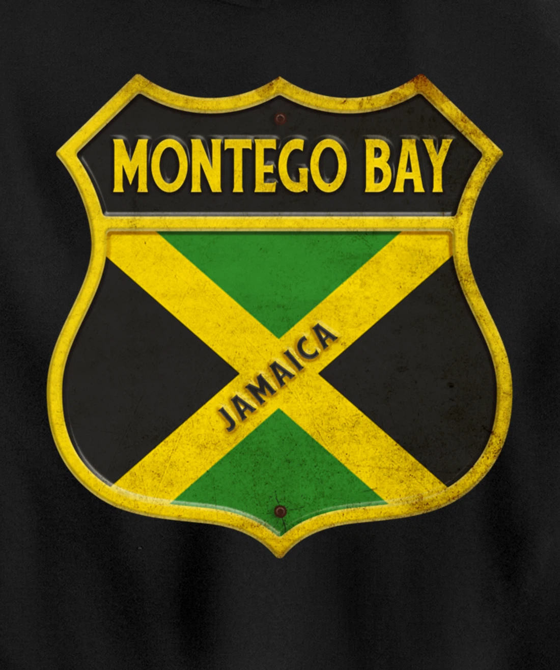 Montego Bay Jamaica coat of arms flags city reggae design Pullover Hoodie