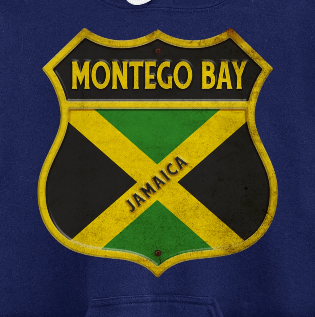 Montego Bay Jamaica coat of arms flags city reggae design Pullover Hoodie