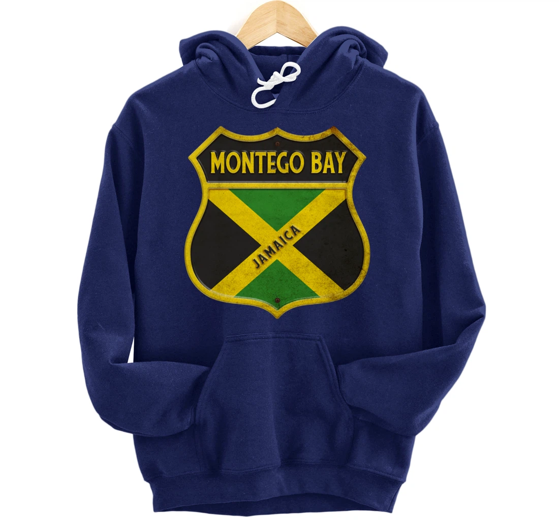 Montego Bay Jamaica coat of arms flags city reggae design Pullover Hoodie