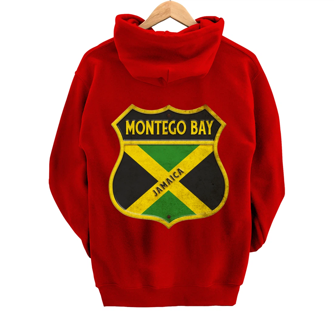Montego Bay Jamaica coat of arms flags city reggae design Pullover Hoodie
