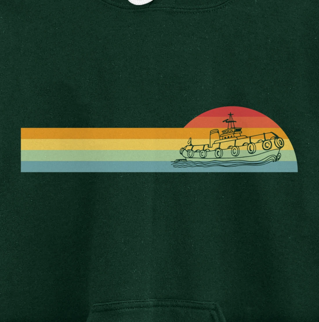 Vintage Retro Tugboat Captain Pullover Hoodie