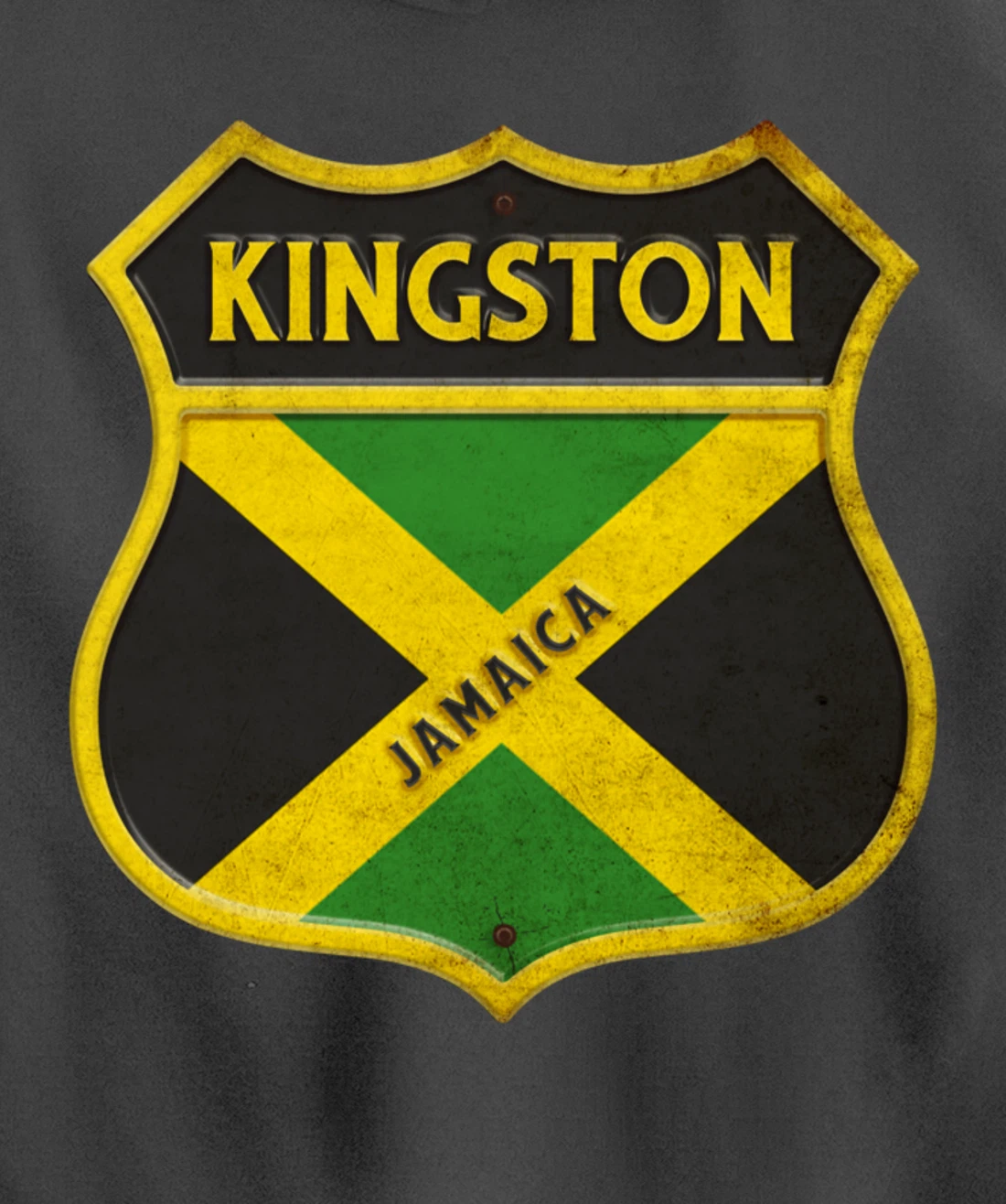 Kingston Jamaica coat of arms flags city reggae design Pullover Hoodie
