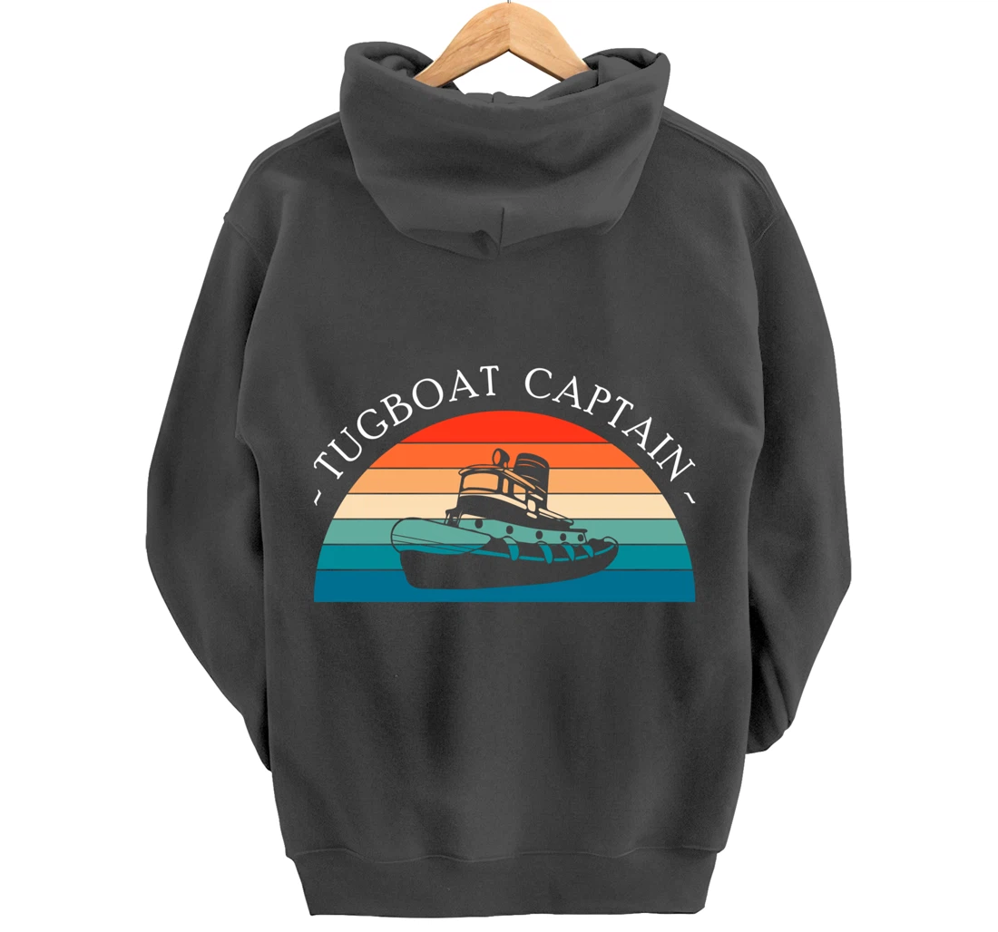 Vintage Retro Tugboat Captain Pullover Hoodie