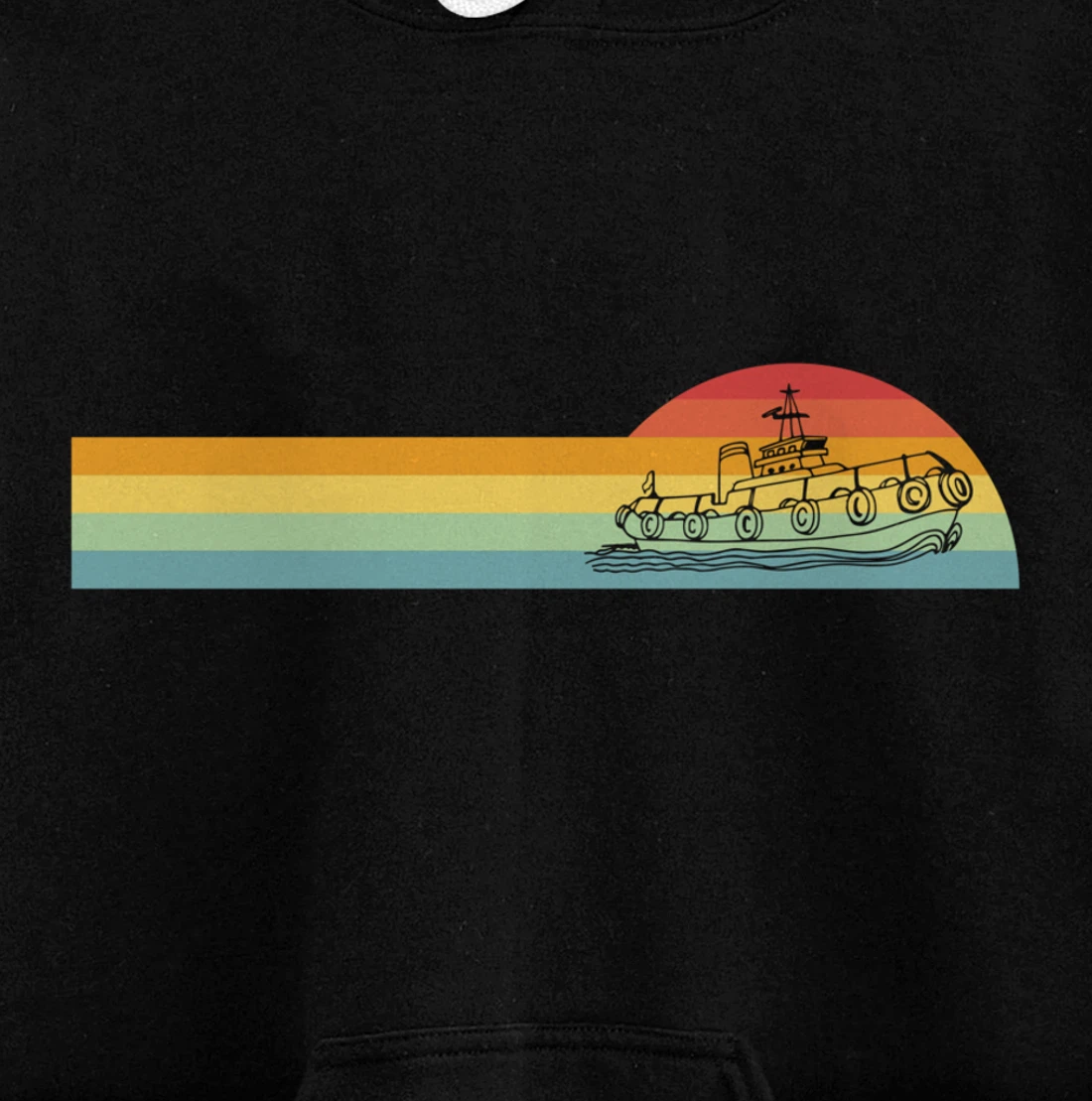 Vintage Retro Tugboat Captain Pullover Hoodie