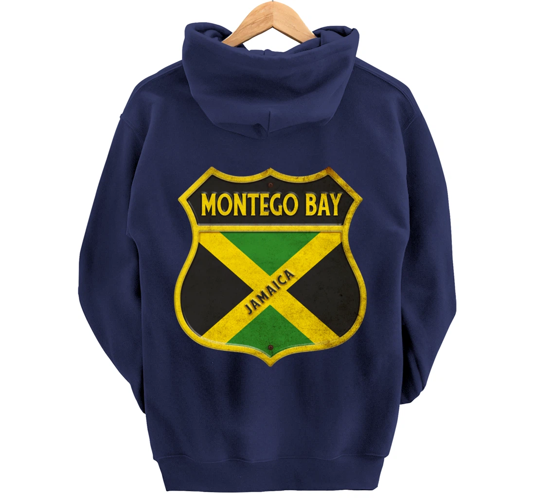 Montego Bay Jamaica coat of arms flags city reggae design Pullover Hoodie
