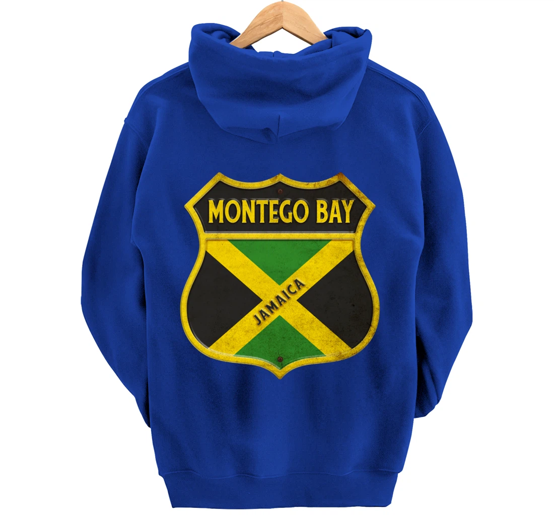 Montego Bay Jamaica coat of arms flags city reggae design Pullover Hoodie