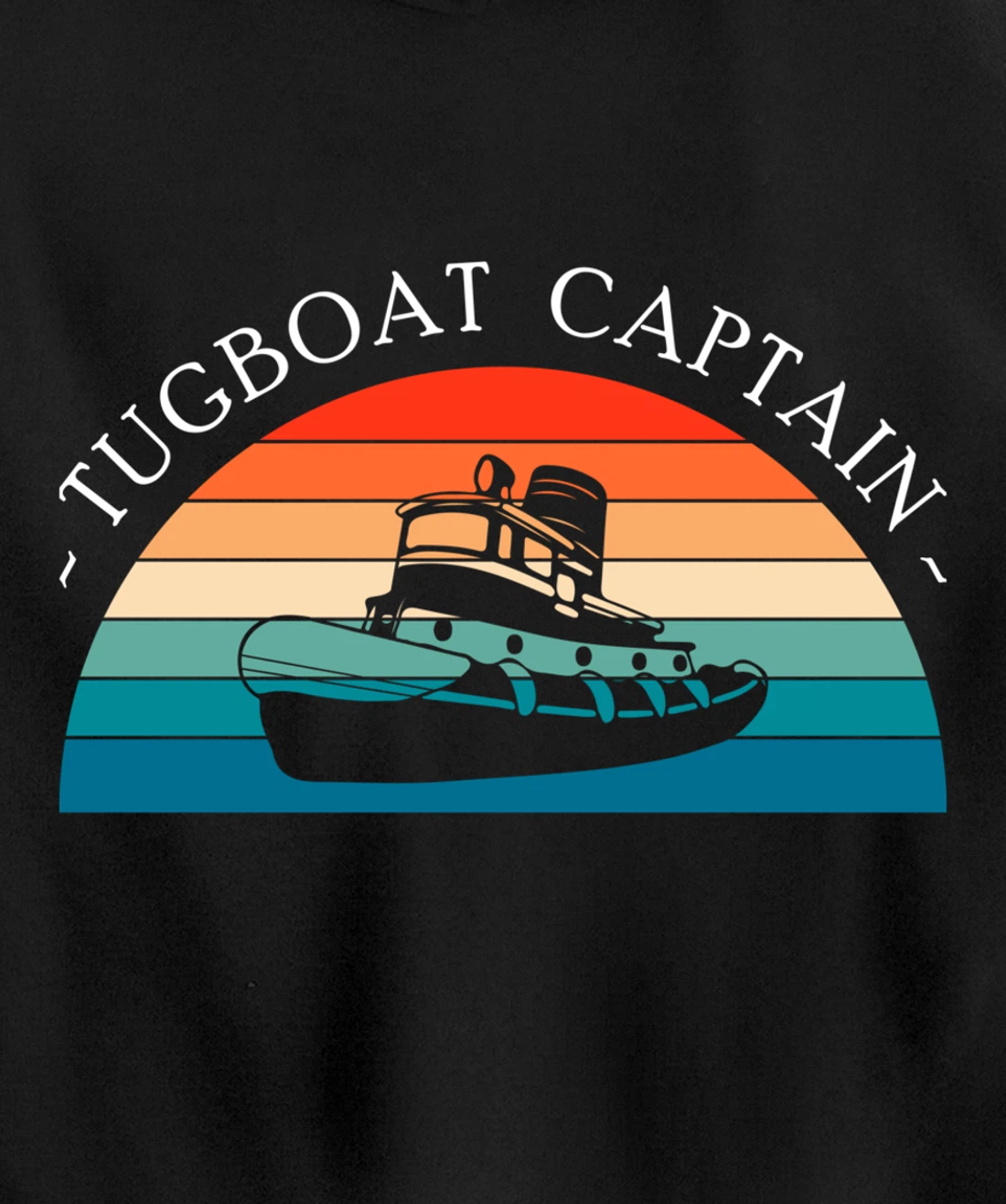 Vintage Retro Tugboat Captain Pullover Hoodie