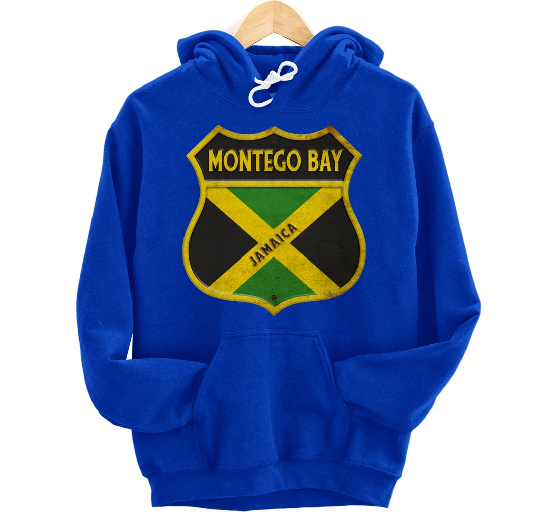 Montego Bay Jamaica coat of arms flags city reggae design Pullover Hoodie